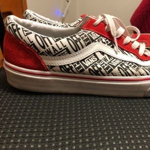 VANS OFF THE WALL MEN'S SIZE 10 RED WHITE BLACK